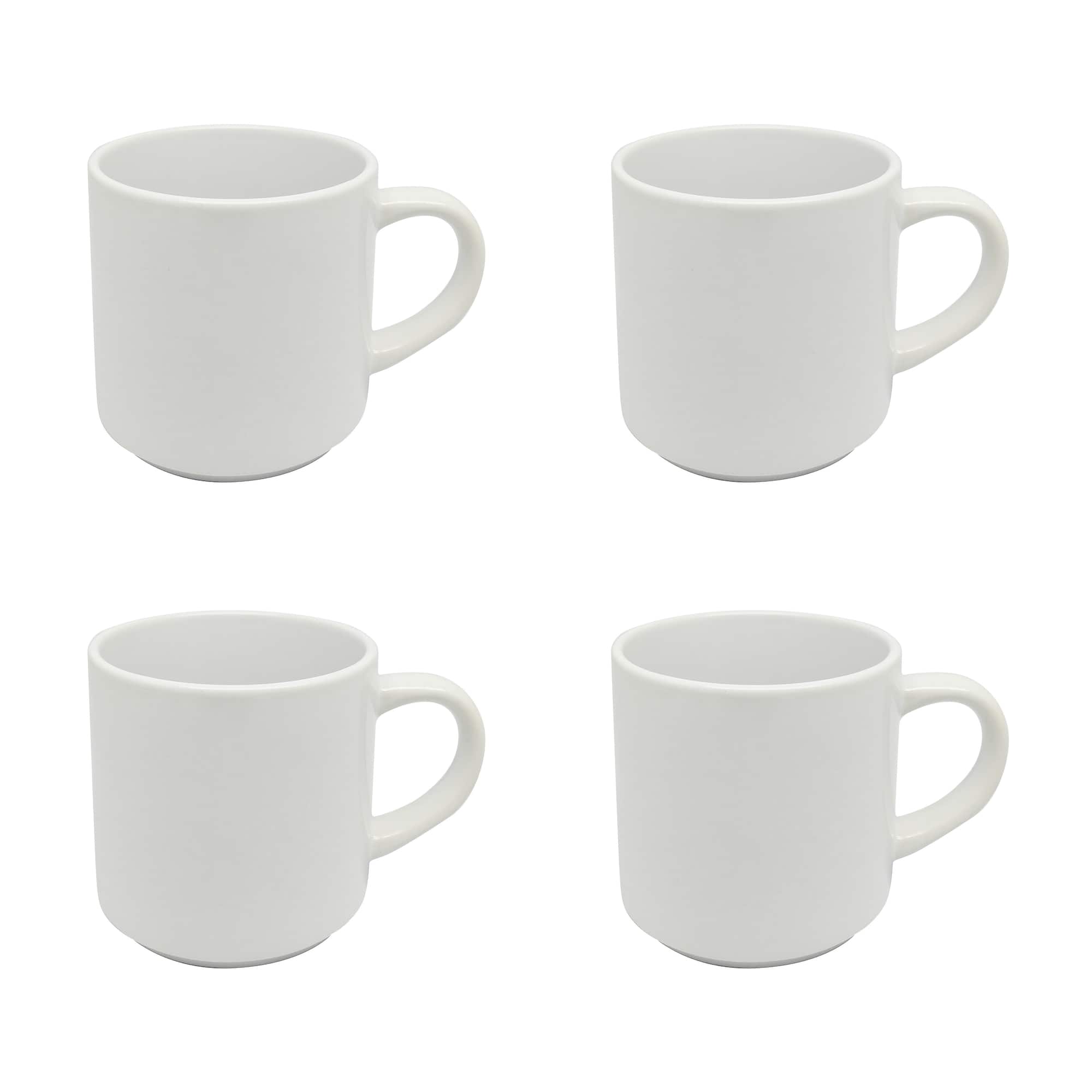 10oz. White Stackable Ceramic Sublimation Mugs, 4ct. by Make Market®